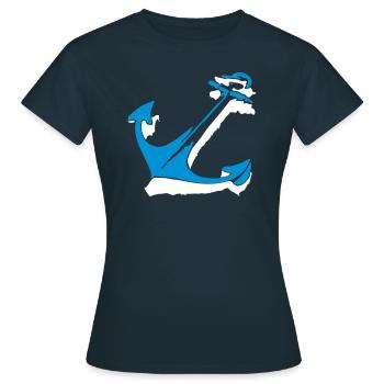 Anker Norddeutschland Hamburg Küste Kiel Hanse - Frauen T-Shirt - Navy - Vorne - AI Model Female 172 dark (172cm)