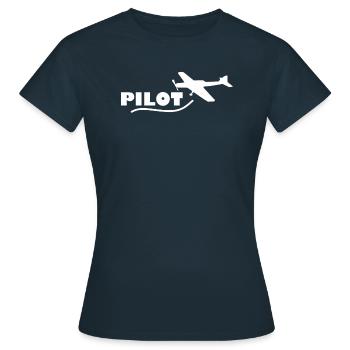 Pilot Pilot Piloten - Frauen T-Shirt - Navy - Vorne - AI Model Female 172 dark (172cm)