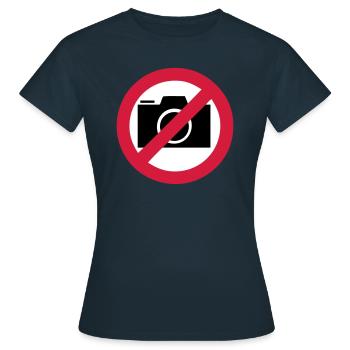 Fotografieren verboten! - Frauen T-Shirt - Navy - Vorne - AI Model Female 172 dark (172cm)
