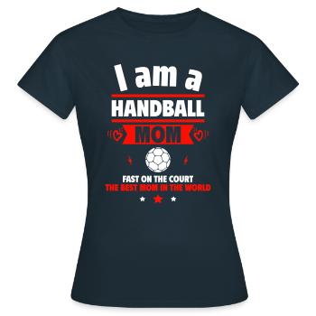 Handball-Mama,Muttertagsgeschenk - Frauen T-Shirt - Navy - Vorne - AI Model Female 172 dark (172cm)