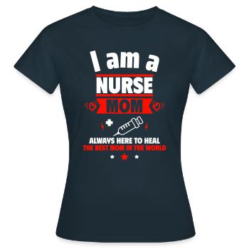 Maman infirmière, cadeau de fête des mères - T-shirt Femme - marine - Devant - AI Model Female 172 dark (172cm)