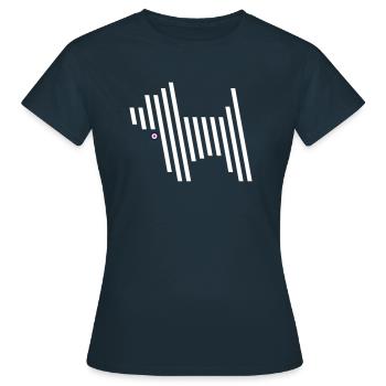 Geschwindigkeitsblock Westie - Frauen T-Shirt - Navy - Vorne - AI Model Female 172 dark (172cm)