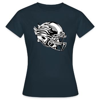 Football Helmet American Football Equipment Gear - Women's T-Shirt - navy - Front - AI Model Female 172 dark (172cm)
