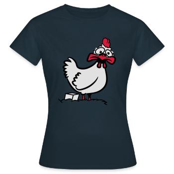 Poulet stupide pour animaux drôle - T-shirt Femme - marine - Devant - AI Model Female 172 dark (172cm)