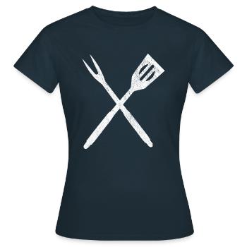 barbecue grillé barbecue - T-shirt Femme - marine - Devant - AI Model Female 172 dark (172cm)