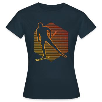 Ski de fond Classique Ski de fond Ski de fond Patinage - T-shirt Femme - marine - Devant - AI Model Female 172 dark (172cm)