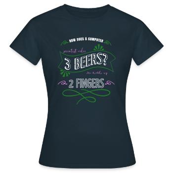 Beer Funny Programming Joke Dads Favorite Funny - Women's T-Shirt - navy - Front - AI Model Female 172 dark (172cm)