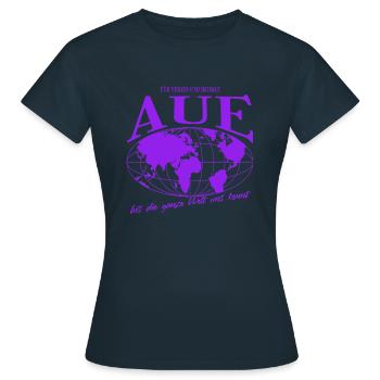 Aue Heimat Fußball Geschenk - Frauen T-Shirt - Navy - Vorne - AI Model Female 172 dark (172cm)