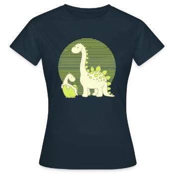 Dinosaur Mom with Hatching Egg - Women's T-Shirt - navy - Front - AI Model Female 172 dark (172cm)