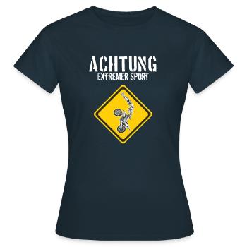 Motocross Extremsport - Frauen T-Shirt - Navy - Vorne - AI Model Female 172 dark (172cm)