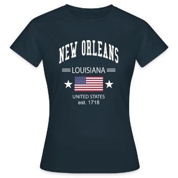 New Orleans - Women's T-Shirt - navy - Front - AI Model Female 172 dark (172cm)