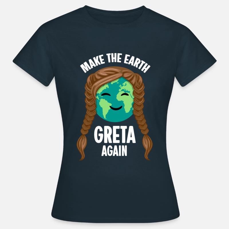 MAKE THE EARTH GRETA AGAIN - Women's T-Shirt - navy