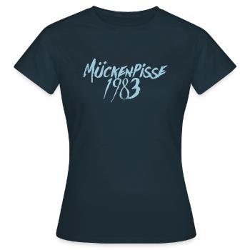 Mückenpisse T-Shirt Monster 1983 - Frauen T-Shirt - Navy - Vorne - AI Model Female 172 dark (172cm)