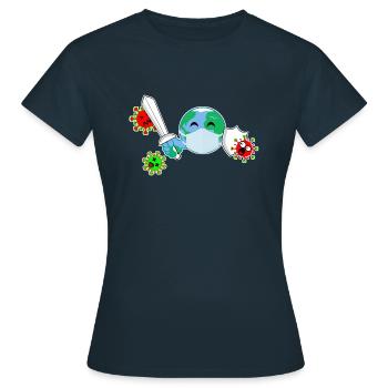 COVID-19 Combattre CoronaVirus Covid19 COVID 19 - T-shirt Femme - marine - Devant - AI Model Female 172 dark (172cm)