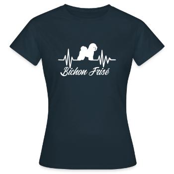Bichon Frise - Frauen T-Shirt - Navy - Vorne - AI Model Female 172 dark (172cm)