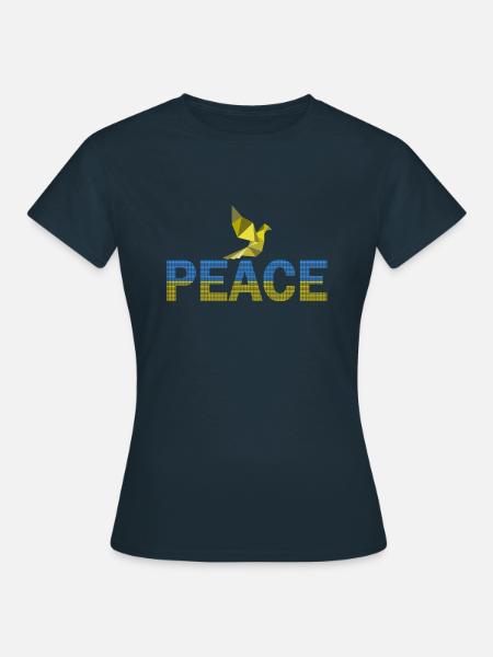 Peace Dove Dot Design - Frauen T-Shirt - Navy
