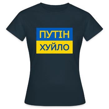 putin khuylo - Frauen T-Shirt - Navy - Vorne - AI Model Female 172 dark (172cm)