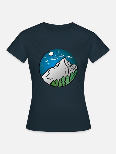 Berge, Bergwelten - Frauen T-Shirt - Navy