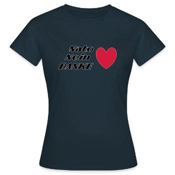 Nato Nein DANKE - Frauen T-Shirt - Navy - Vorne - AI Model Female 172 dark (172cm)