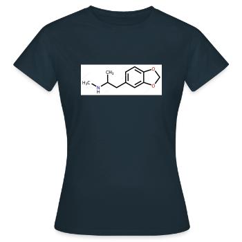 mdma Ecstasy Strukturformel - Frauen T-Shirt - Navy - Vorne - AI Model Female 172 dark (172cm)