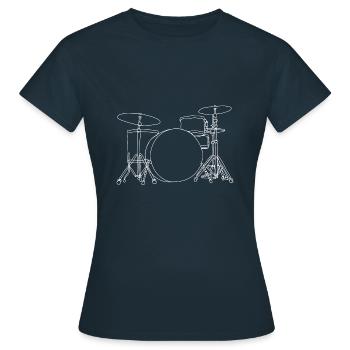 percussion - Women's T-Shirt - navy - Front - AI Model Female 172 dark (172cm)