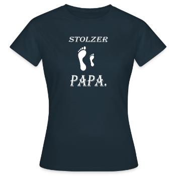 Papa fier - T-shirt Femme - marine - Devant - AI Model Female 172 dark (172cm)