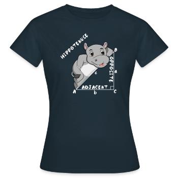 Hippotenuse Cool Fun Shirt Pythagore Math Lovers - T-shirt Femme - marine - Devant - AI Model Female 172 dark (172cm)