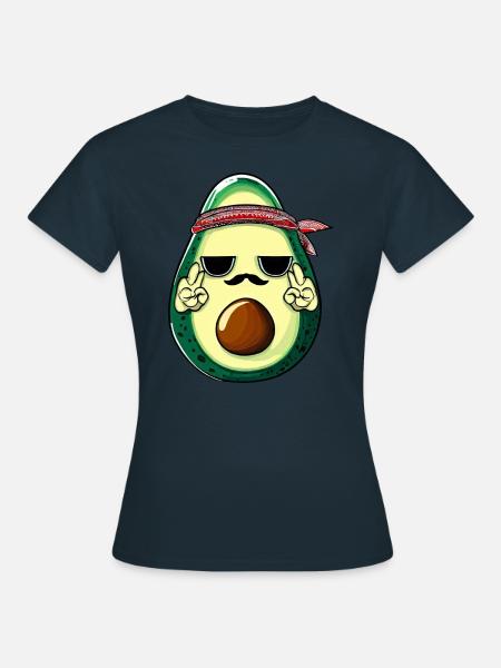Hippie Avocado mit Bart - Frauen T-Shirt - Navy