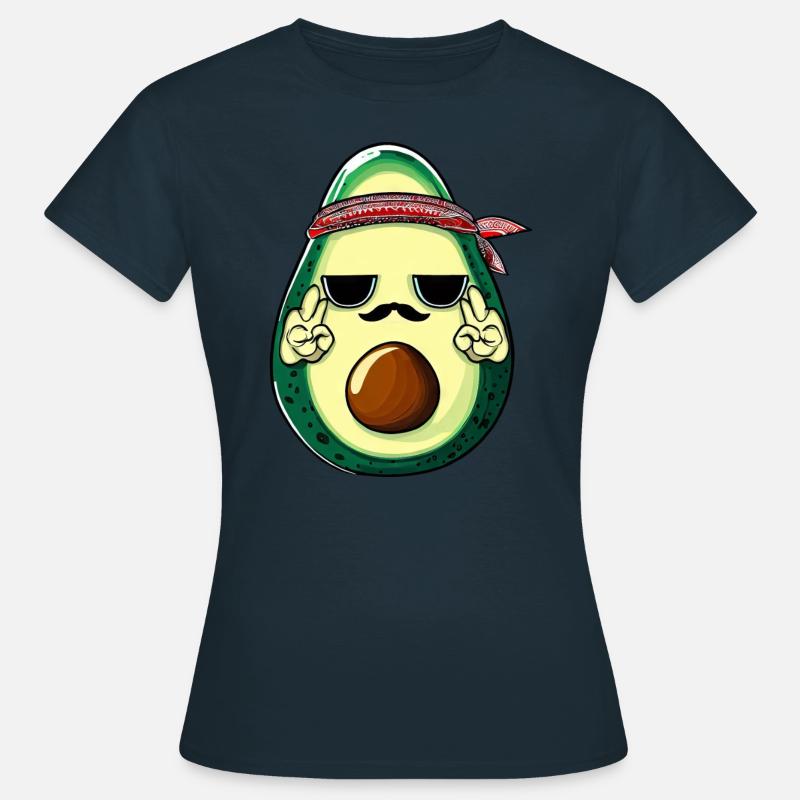 Avocado hippie con barba - Maglietta da donna - navy
