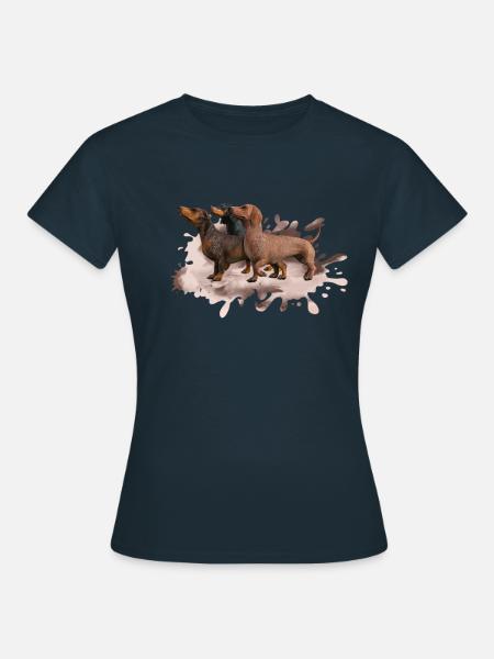 Dackel Gruppe - Frauen T-Shirt - Navy