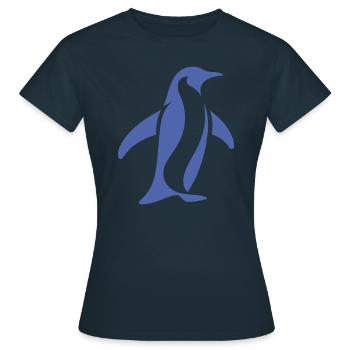 Pingouin Pôle Sud Silhouette Minimaliste - T-shirt Femme - marine - Devant - AI Model Female 172 dark (172cm)