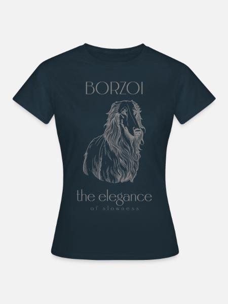 Borzoi:die Eleganz der Langsamkeit - Frauen T-Shirt - Navy