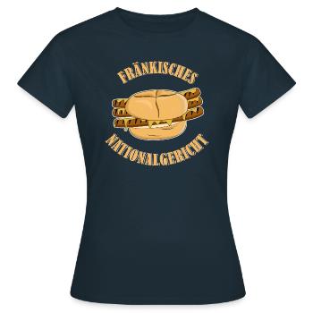 Fränkisches Nationalgericht - Frauen T-Shirt - Navy - Vorne - AI Model Female 172 dark (172cm)