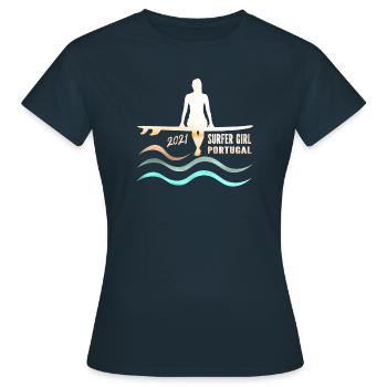 Surfer Girl Portugal 2021 - T-shirt Femme - marine - Devant - AI Model Female 172 dark (172cm)