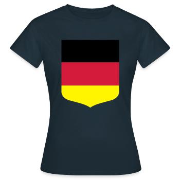 Deutschland - Frauen T-Shirt - Navy - Vorne - AI Model Female 172 dark (172cm)