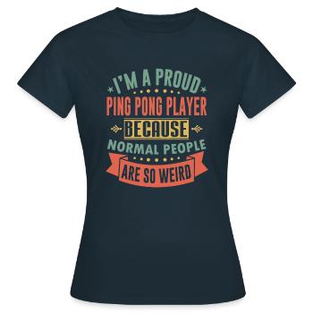 JOUEUR DE PING-PONG - T-shirt Femme - marine - Devant - AI Model Female 172 dark (172cm)
