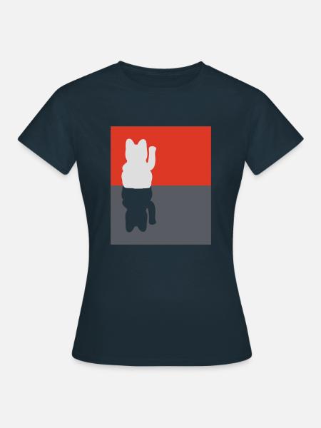 Glückskatze - Frauen T-Shirt - Navy