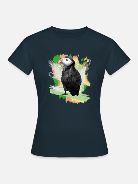 Papageientaucher Grafitti - Frauen T-Shirt - Navy