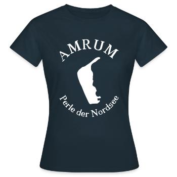 Amrum - Frauen T-Shirt - Navy - Vorne - AI Model Female 172 dark (172cm)