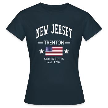 New Jersey - Frauen T-Shirt - Navy - Vorne - AI Model Female 172 dark (172cm)