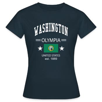 Washington - Frauen T-Shirt - Navy - Vorne - AI Model Female 172 dark (172cm)