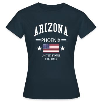 Arizona - Frauen T-Shirt - Navy - Vorne - AI Model Female 172 dark (172cm)