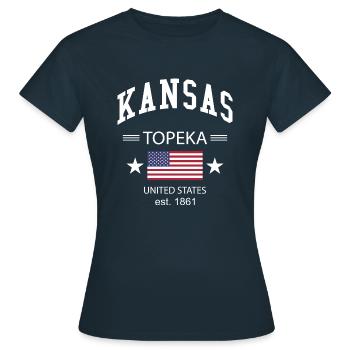 Kansas - T-shirt Femme - marine - Devant - AI Model Female 172 dark (172cm)