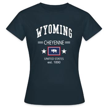 Wyoming - Frauen T-Shirt - Navy - Vorne - AI Model Female 172 dark (172cm)