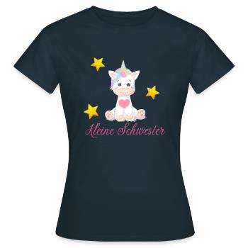 Kleine Schwester - Frauen T-Shirt - Navy - Vorne - AI Model Female 172 dark (172cm)