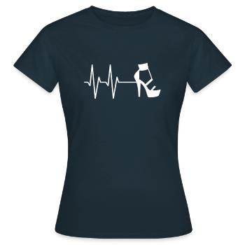 Talons hauts idée cadeau fille défilé - T-shirt Femme - marine - Devant - AI Model Female 172 dark (172cm)