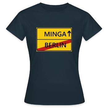 Minga ville de Munich signe idée cadeau - T-shirt Femme - marine - Devant - AI Model Female 172 dark (172cm)