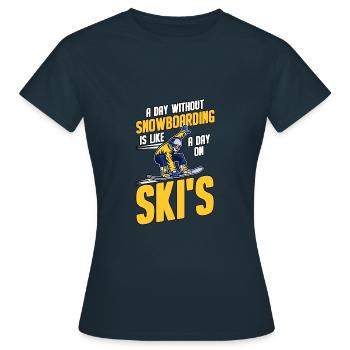 Snowboard snowboard snowboarder vacances de snowboard - T-shirt Femme - marine - Devant - AI Model Female 172 dark (172cm)