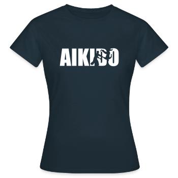 Aikido - Frauen T-Shirt - Navy - Vorne - AI Model Female 172 dark (172cm)