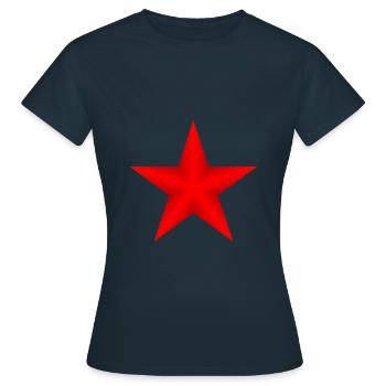 roter Stern - Frauen T-Shirt - Navy - Vorne - AI Model Female 172 dark (172cm)